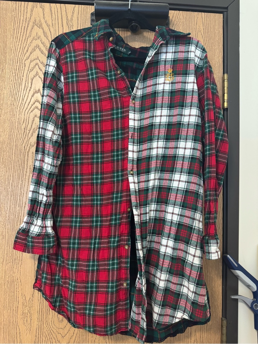 Ralph Lauren Red and Green Plaid Button-Front Shirt